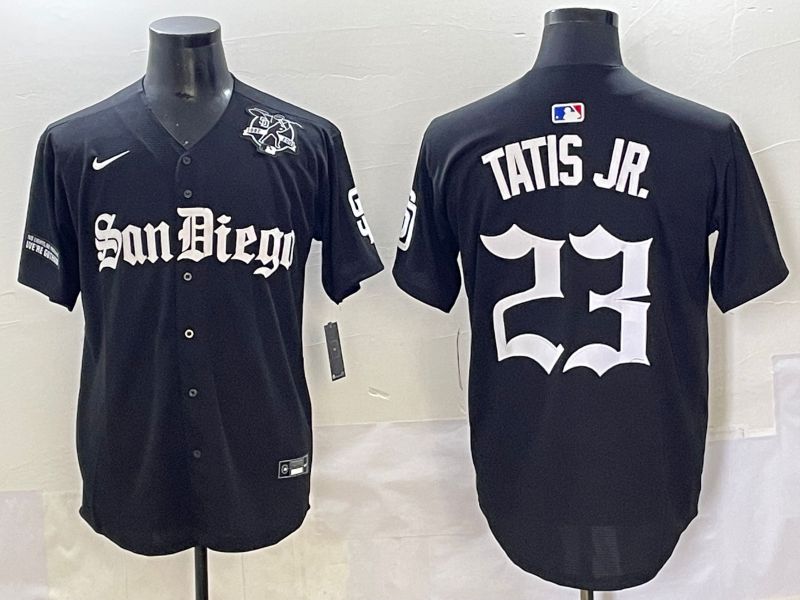 Men 2025 San Diego Padres #23 Tatis jr Black Five generations Joint Name Nike MLB Jersey style 15->san diego padres->MLB Jersey